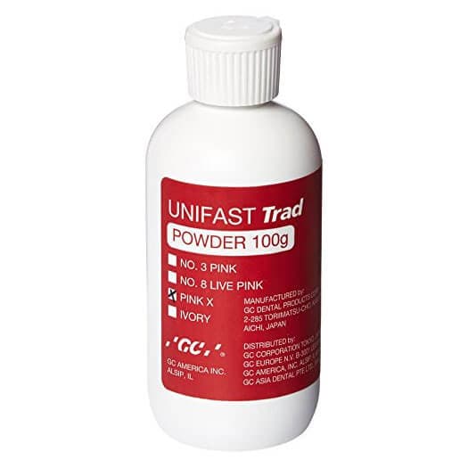 GC UNIFAST Trad, Powder, Self-Cure Acrylic Resin, Pink X, 100g