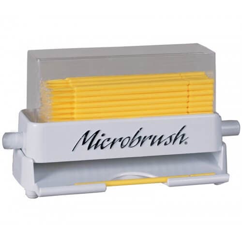 Microbrush Plus, with Dispenser, Fine, Yellow