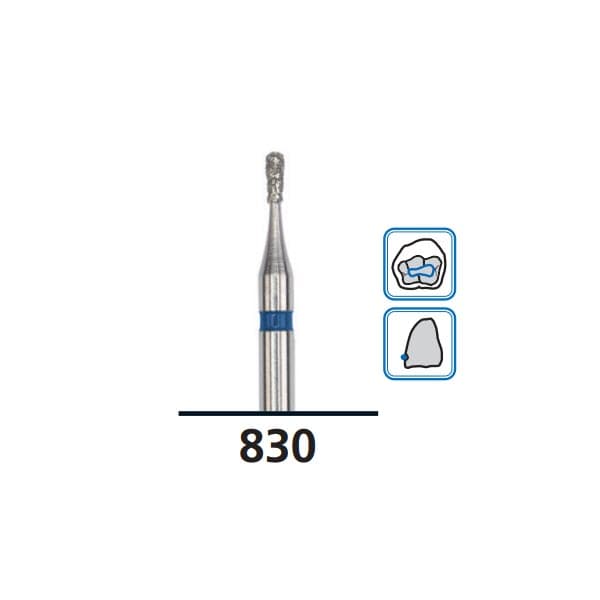 Pear Diamond Dental Burs 830, Medium Grit, FG-012