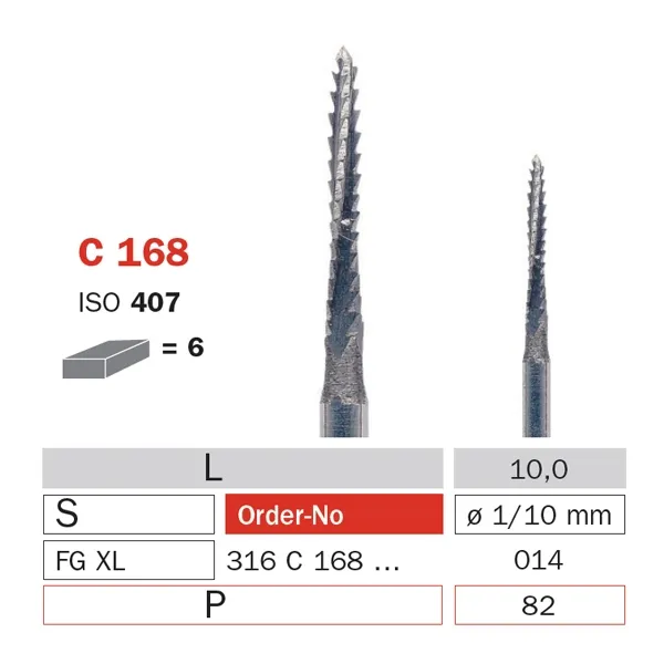 Surgical Carbide Bur, FG 014, Long, Aggressive Bone Cutter ISO #407