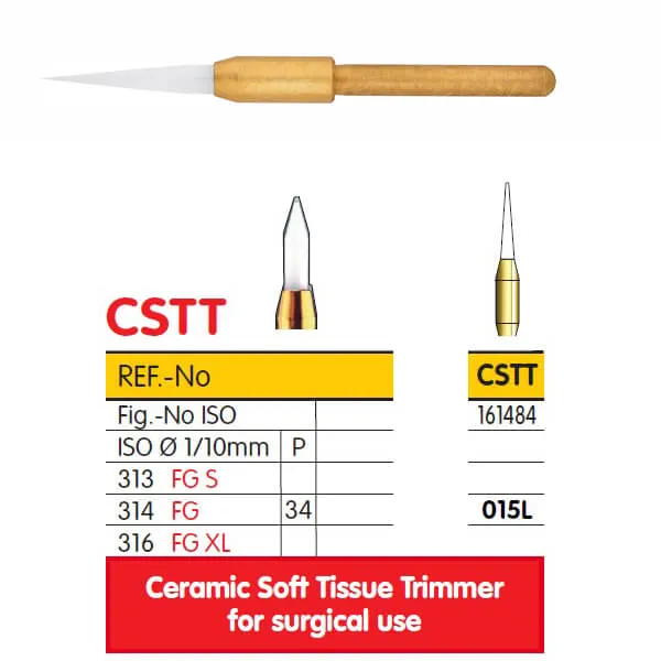 Ceramic Long Bur Soft Tissue Trimmer