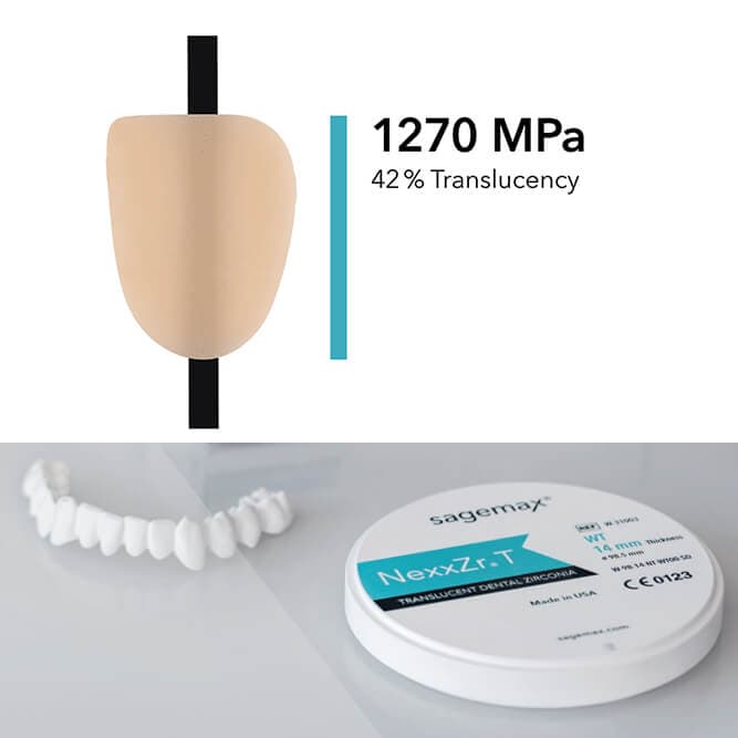 NexxZr T, B2, 71, 16mm, HT, Zirconia D-Shape Block