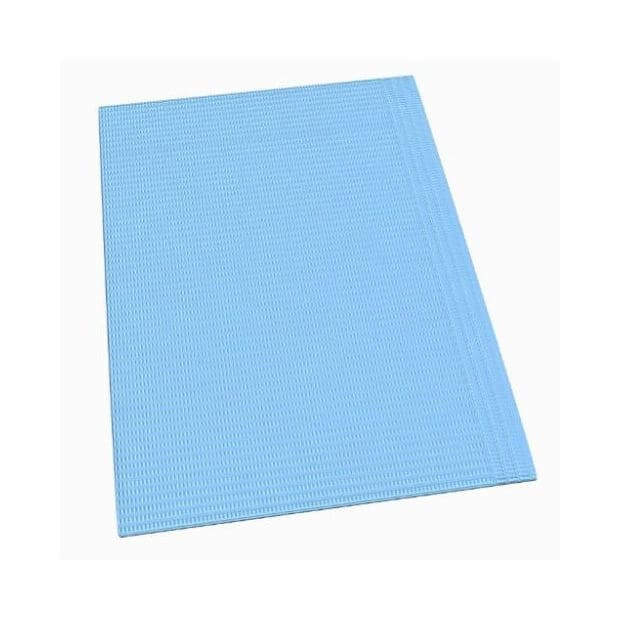 Bib Patient Poly Backed Towel, Blue (13"x18")