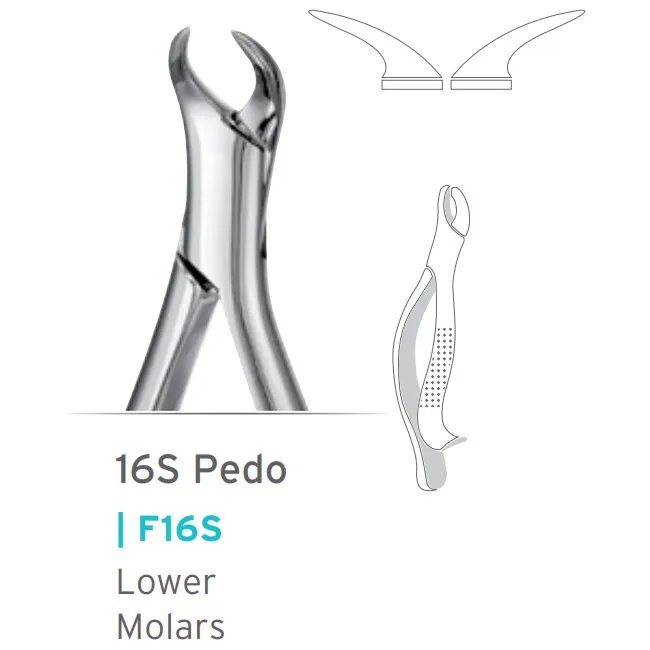 Pedo Lower Molars Extraction Forceps, Cowhorn, #16S