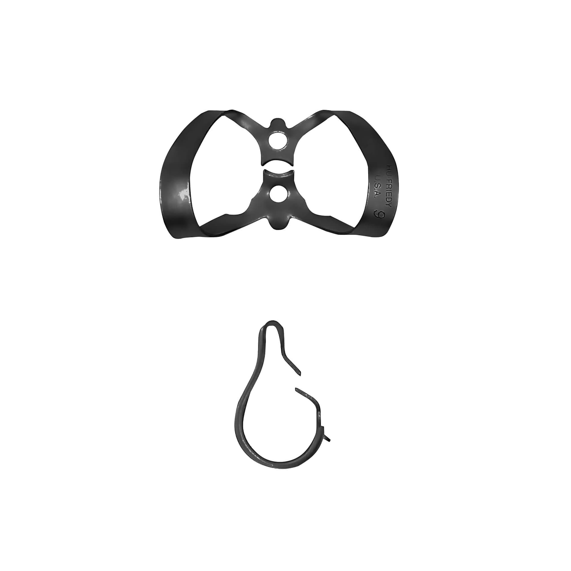 Rubber Dam Clamp #9, Anterior, BlackLine
