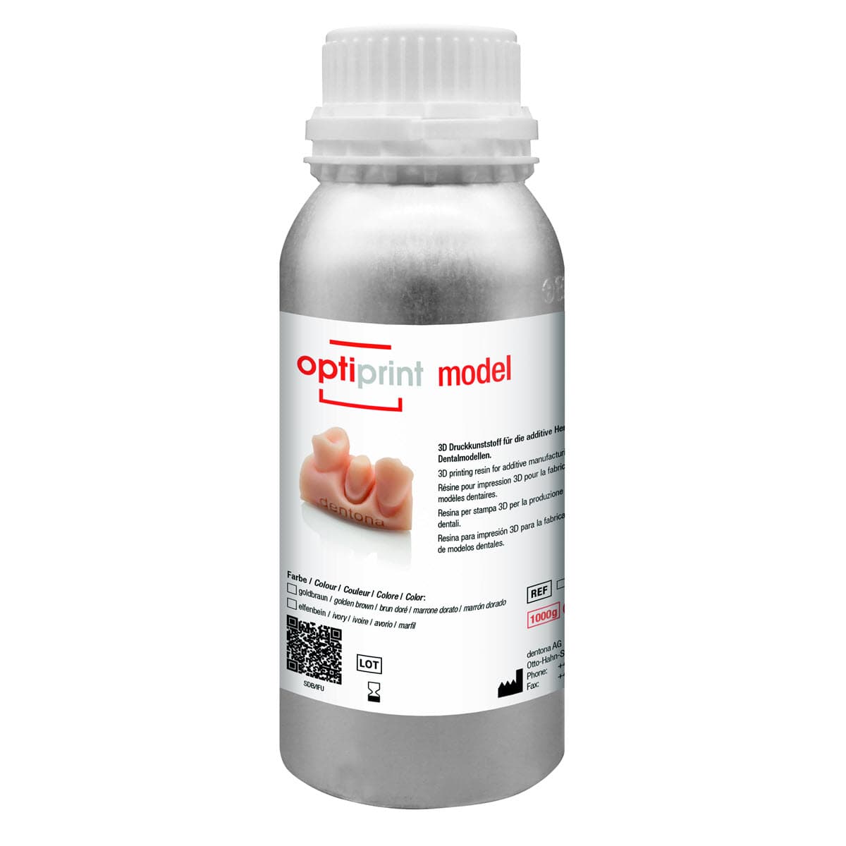 Optiprint Model, 3D Printing Resin for Dental Models, Golden Brown, 1 kg