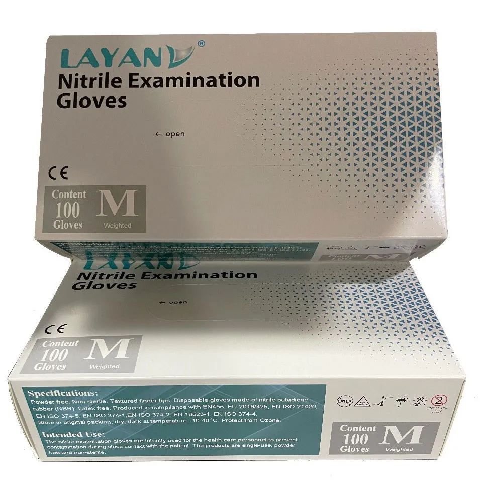 Layan Blue Nitrile Examination Gloves Small, PK/100