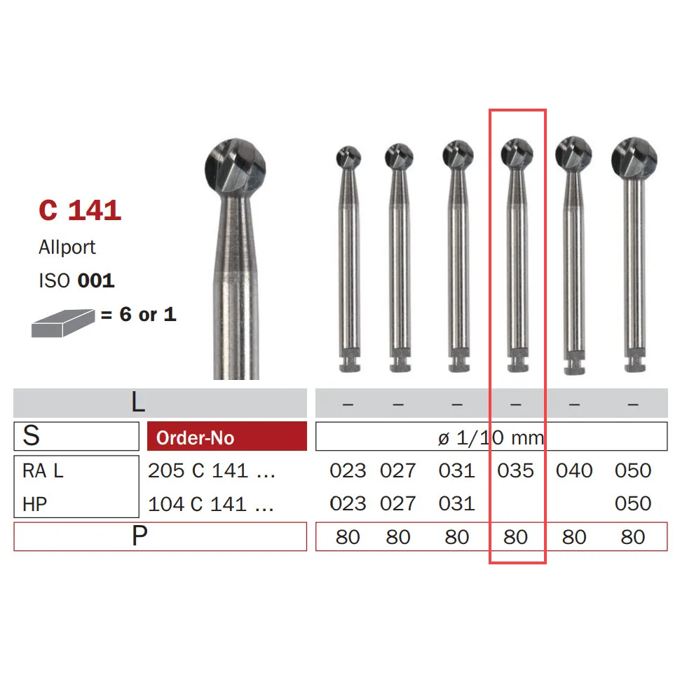 Surgical Carbide Bur, Long RA 035, Round, Bone Cutter