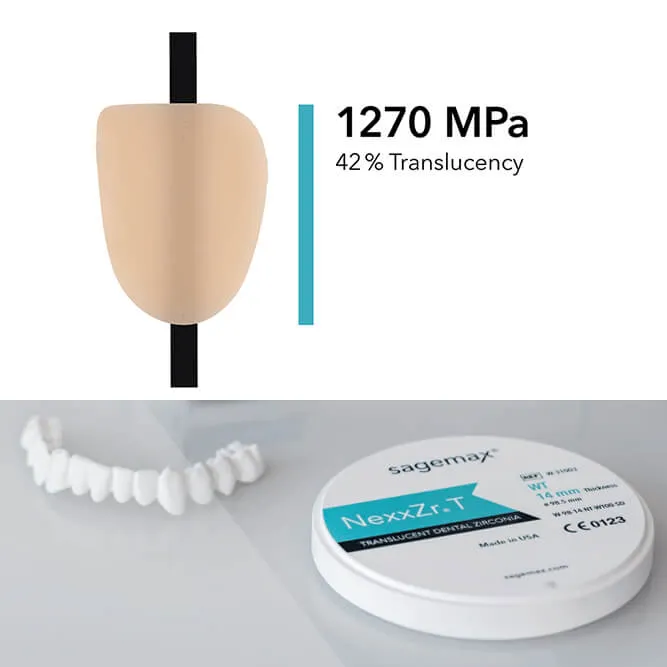 NexxZr T, A1, 71, 16mm, HT, Zirconia D-Shape Block