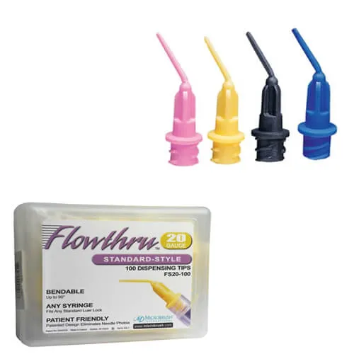 Flowthru Dispensing Tip, Standard Style, 25 Gauge, Blue