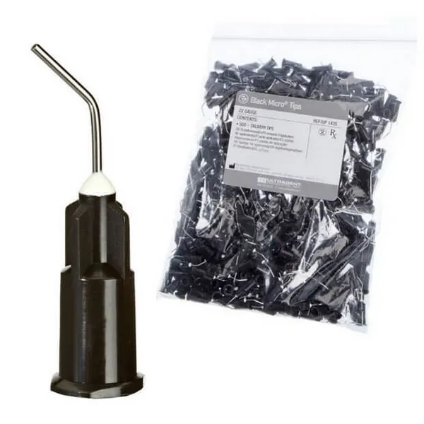 Black Micro Tips, Pinpoint Precision, Gauge 22, Bulk