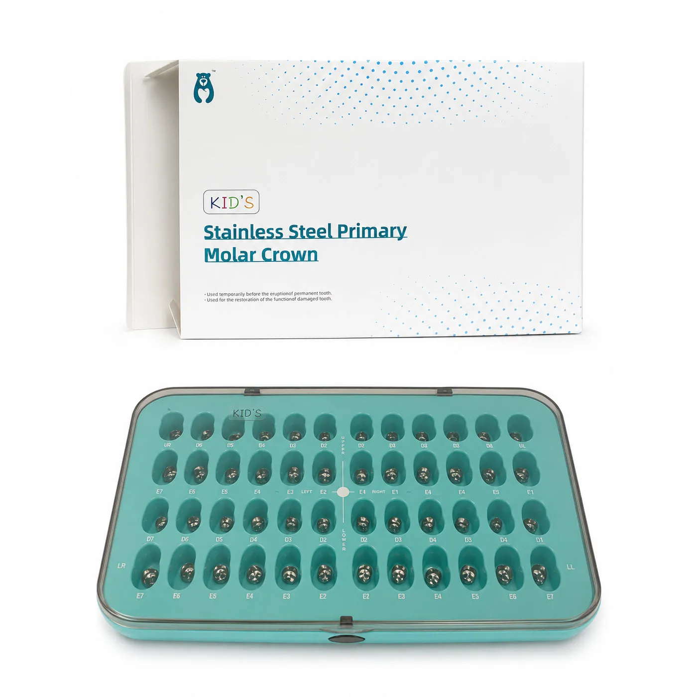 Pediatric Stainless Steel Primary Molar Crown Kit 48 Pcs